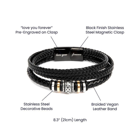 To my Son Vegan Leather Bracelet for Son