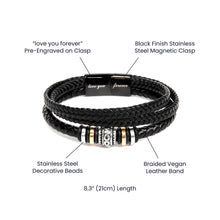 To my Grandson Vegan Leather Bracelet for Grandson