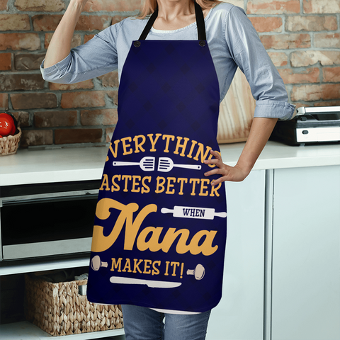 Everything tastes better when nana makes it apron for grandma