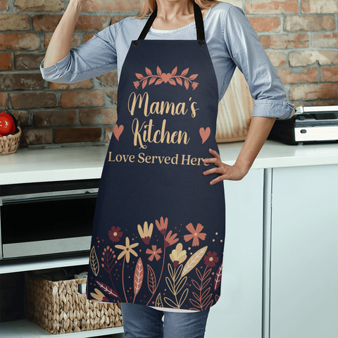 Mama's kitchen - love served here apron for mom grandma