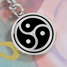 BDSM keychain, triskele pendant jewelry, triskelion bdsm jewelry, bdsm symbol, bdsm emblem, submissive jewelry, naughty, adult, sexy