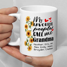 Personalized Grandma Mug with Grandkids Names Sunflower Custom  Coffee Mug