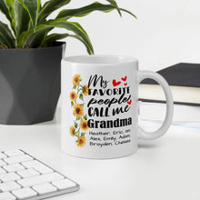 Personalized Grandma Mug with Grandkids Names Sunflower Custom  Coffee Mug