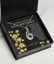 12th birthday sterling silver crystal cz pendant necklace for girls - Meaningful Cards