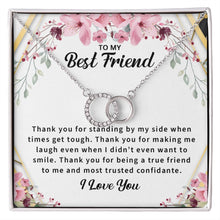 14k White Gold Necklace for Best Friend, BFF, Soul Sister - Meaningful Cards