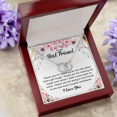 14k White Gold Necklace for Best Friend, BFF, Soul Sister - Meaningful Cards