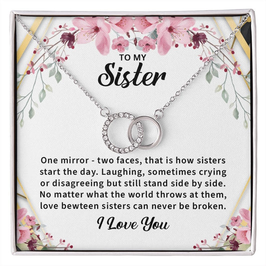 14k White Gold Necklace for Sister Dainty Jewelry - Meaningful Cards