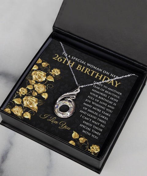 26th Birthday Sterling Silver Crystal CZ Pendant Necklace for Women - Meaningful Cards