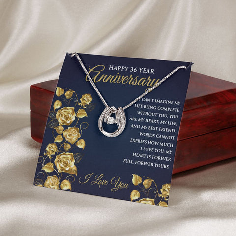 36th Wedding Anniversary Pendant Necklace for Wife - Meaningful Cards