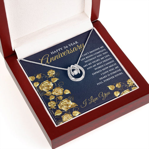 36th Wedding Anniversary Pendant Necklace for Wife - Meaningful Cards