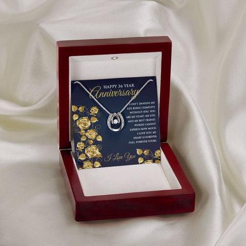 36th Wedding Anniversary Pendant Necklace for Wife - Meaningful Cards