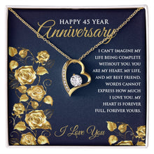 45th Wedding Anniversary Heart Pendant Necklace for Wife Anniversary Gift for Her - Meaningful Cards