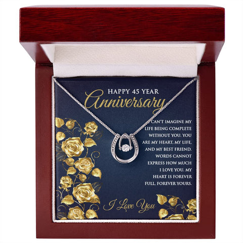 45th Wedding Anniversary Pendant Necklace for Wife - Meaningful Cards