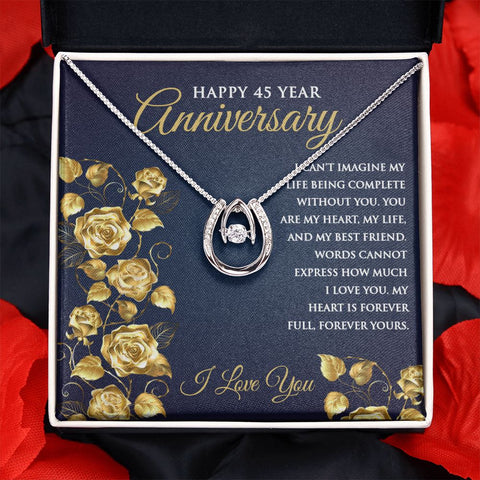 45th Wedding Anniversary Pendant Necklace for Wife - Meaningful Cards