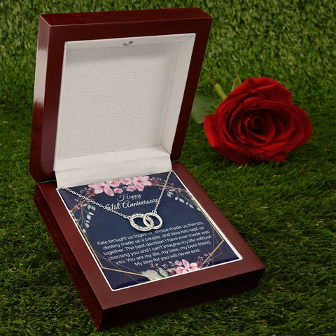 51st Anniversary Gift For Wife, Dainty Circles Necklace for Her - Meaningful Cards