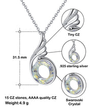 77th Birthday Sterling Silver Crystal CZ Pendant Necklace for Women - Meaningful Cards