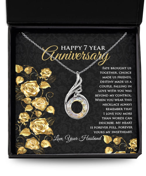 7th anniversary gift for wife anniversary necklace for women 7 year anniversary jewelry gift dainty sterling silver necklace for her meaningful cards 442678 grande