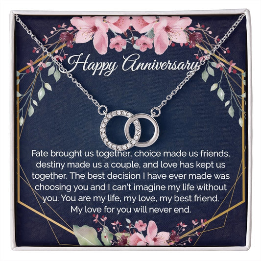 Anniversary Gift for Her White Gold Necklace for Women - Meaningful Cards