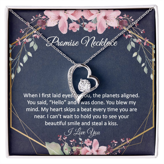 Be My Girlfriend Anniversary Heart Pendant Promise Necklace - Meaningful Cards