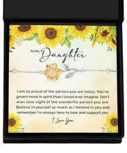 Daughter Sunflower Bracelet, Daughter Gift for Christmas, Birthday Gift for Daughter, Sentimental Daughter Gift, Special Unique Daughter Gift - Meaningful Cards
