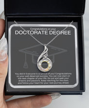 Doctorate degree graduation necklace for her, phd, dds, dpt graduation gifts, congratulations grad card, happy graduation card - Meaningful Cards