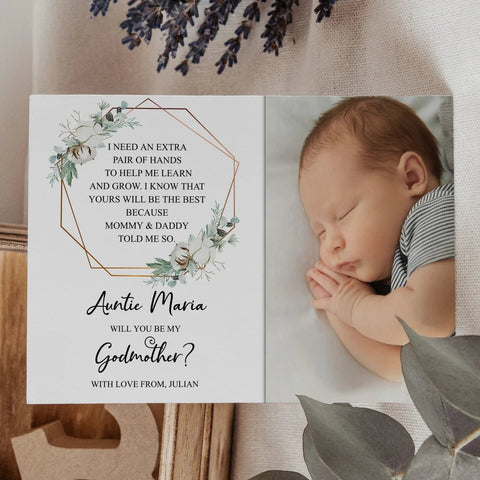 EDITABLE will you be my godmother printable download template - Meaningful Cards