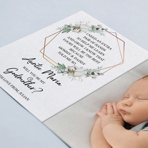EDITABLE will you be my godmother printable download template - Meaningful Cards