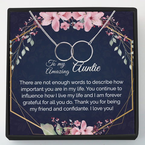 Gift for Aunt - Interlocking Circles Necklace - Meaningful Cards