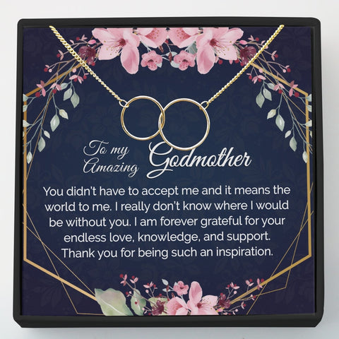 Gift for Godmother - Interlocking Circles Necklace - Meaningful Cards