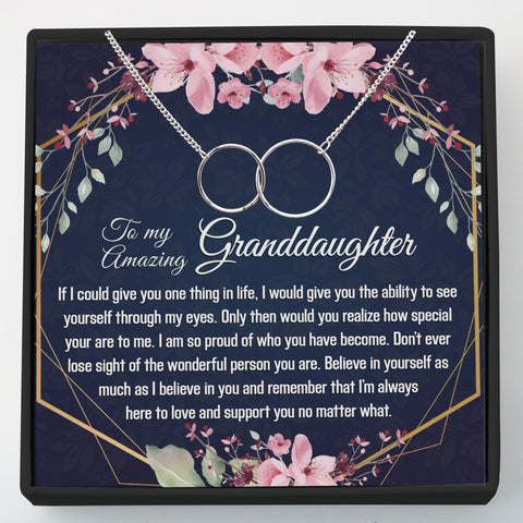 Gift for Granddaughter - Interlocking Circles Necklace - Meaningful Cards