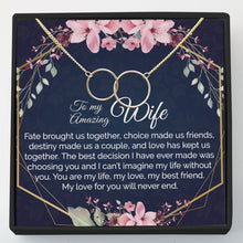 Gift for Wife - Interlocking Circles Necklace - Meaningful Cards