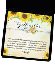 Goddaughter Sunflower Bracelet, Goddaughter Gift for Christmas, Birthday Gift for Goddaughter, Sentimental Goddaughter Gift, Special Unique - Meaningful Cards