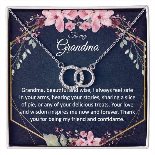 Grandma Jewelry Dainty Circles Necklace Interlocking Hoops - Meaningful Cards