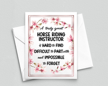 Horse Riding Instructor Thank You Card