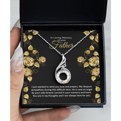 Loss of Father memorial grief sympathy remembrance necklace - Meaningful Cards