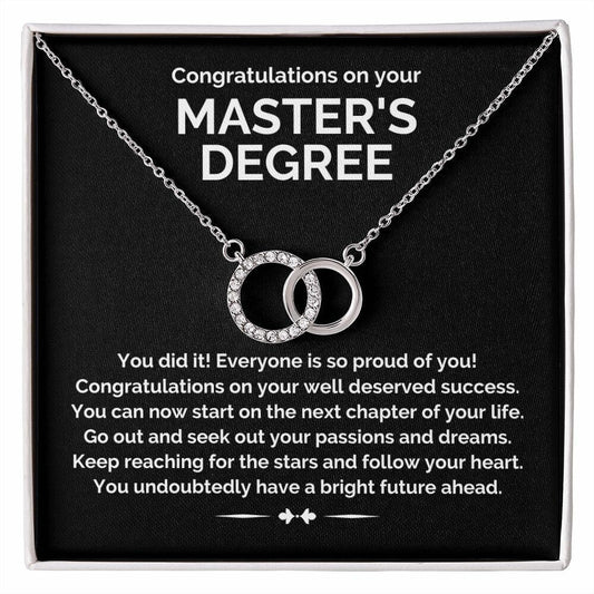 Master's Degree Necklace Gift for Her, Unique Grad Gift for Woman Graduate - Meaningful Cards