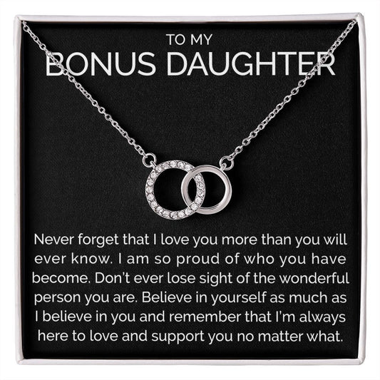 Meaningful To my bonus daughter connected hoops necklace - Meaningful Cards