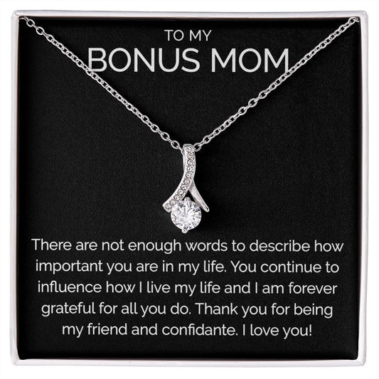 Meaningful To my bonus mom necklace with thoughtful message - Meaningful Cards