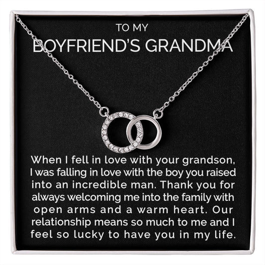 Meaningful To my boyfriends grandma connected hoops necklace - Meaningful Cards