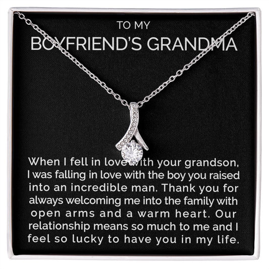 Meaningful To my boyfriends grandma necklace with thoughtful message - Meaningful Cards