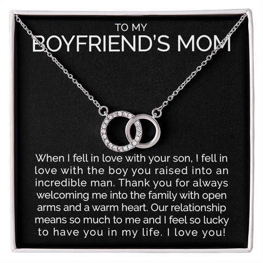 Meaningful To my boyfriends mom connected hoops necklace - Meaningful Cards