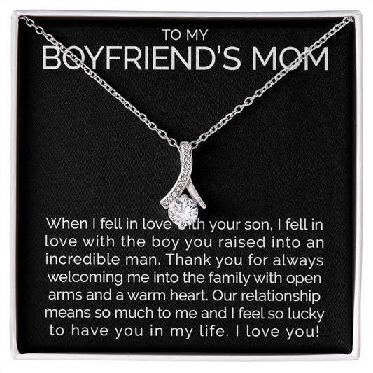 Meaningful To my boyfriends mom necklace with thoughtful message - Meaningful Cards