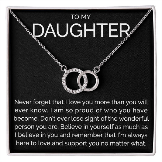 Meaningful To my daughter connected hoops necklace - Meaningful Cards