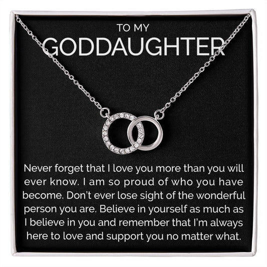 Meaningful To my goddaughter connected hoops necklace - Meaningful Cards