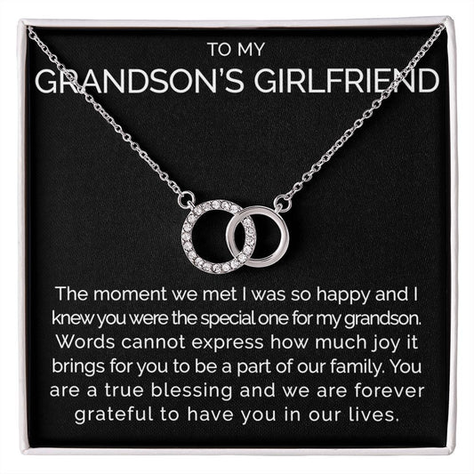 Meaningful To my grandsons girlfriend connected hoops necklace - Meaningful Cards