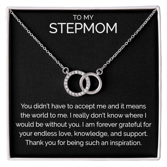 Meaningful To my stepmom connected hoops necklace - Meaningful Cards