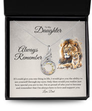 To my daughter from dad - lion theme - sterling silver pendant necklace gift