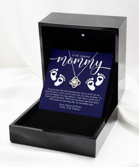 Mommy to be gift silver necklace, pregnant wife