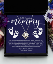 Mommy to be gift silver necklace, pregnant wife