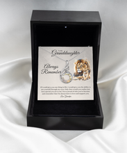 To my granddaughter from grandpa - lion theme - sterling silver pendant necklace gift